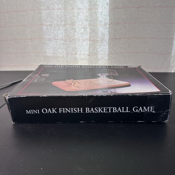 The Executive Basketball Game For Desk In Box Vintage Wood & Brass - Picture 2 of 4